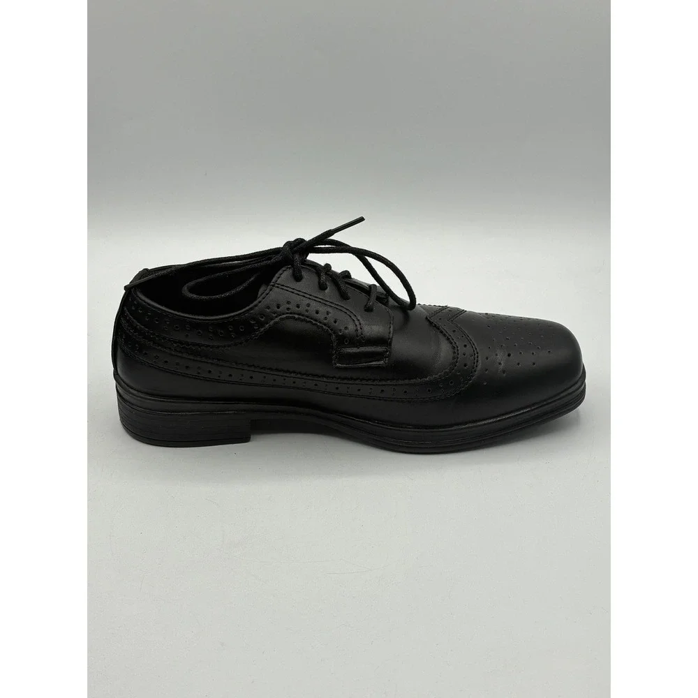Deer Stags Boys Black Wingtip Oxford Dress Shoes Lace Up Brogue Size 4.5 M